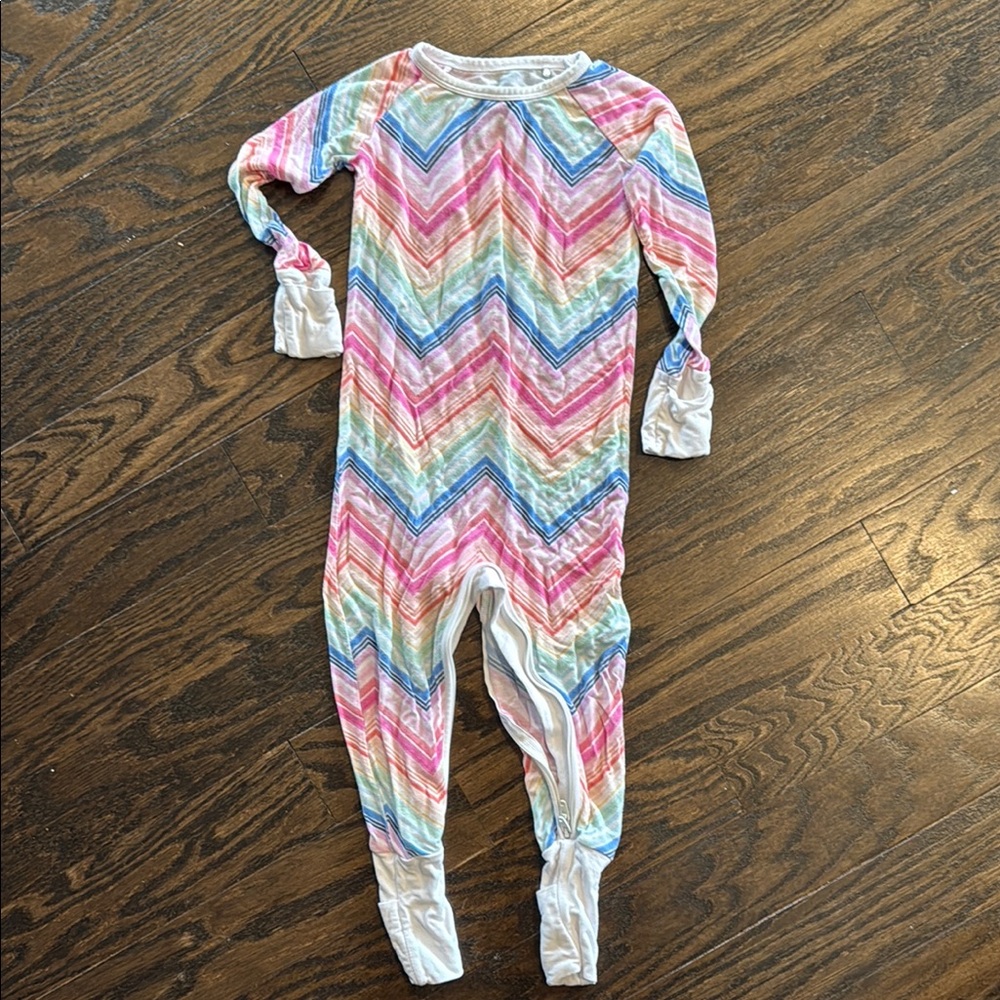 Little Sleepies Rainbow Chevron Crescent Zippy (12-18M)
